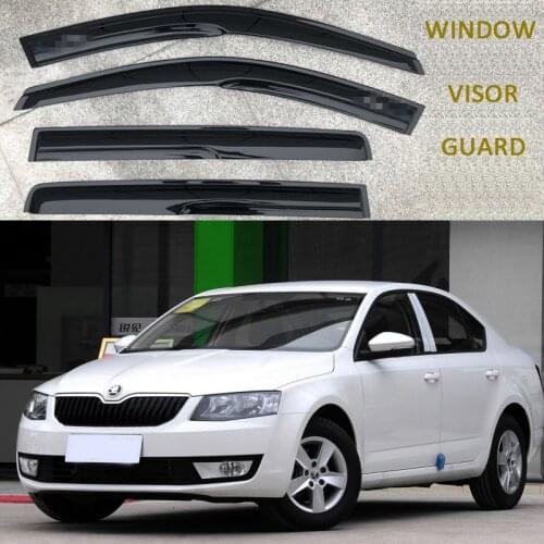 Car Door Window Wind Visor Moulding Awnings Shield Rain Sun Wind Guard Vent Shade For Skoda Octavia 2014 2015 2016 2017 2018