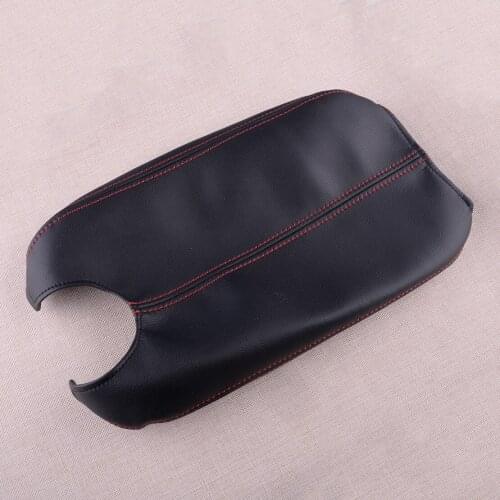 Car Armrest Center Console Lid Cover fit for Honda Accord Coupe Crosstour 2008 2009 2010 2011 2012 Black Leather Red Sewing