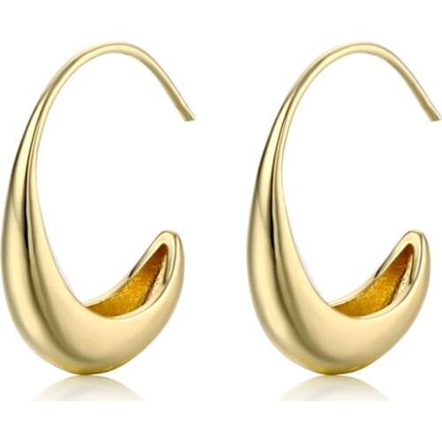 Adolph Best Selling Minimalist Earrings for Women French Trendy Gold Plated C Shape Hoop Earring Bride Jewelry Wholesale 2020