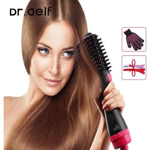 2 in 1 multi-function Hot Air Curling Iron comb rotating hot hair brush curler wheel rotating styler comb shape hair flat iron