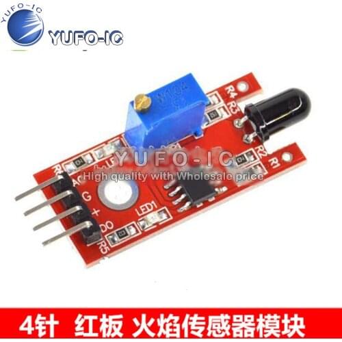 Red flame sensor module intelligent car fire detection module