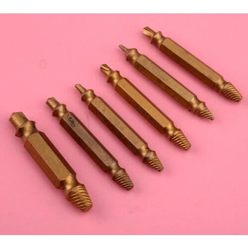 New 6Pcs Speed Out Damaged Broken Screw Bolt Extractor Remover Drill Bits Tool Set fit for Grinding Sanding Rotary Tools