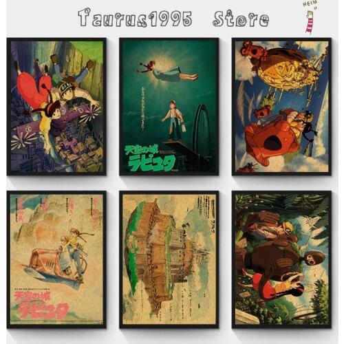 New Hayao Miyazaki Laputa Castle in the Sky Miyazaki Hayao Home Decor kraft Paper high quality poster wall sticker