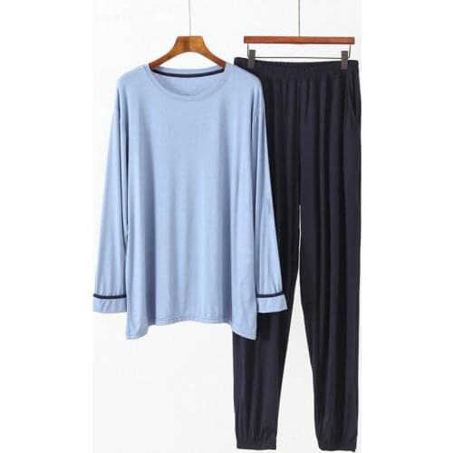 Pijama Feminino New Loose Sleepwear Set Modal Cotton Long Sleeve Home Wear Pajamas Women Autumn Winter Men Nightwear Clothing