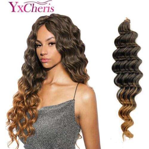 YxCheris Crochet Hair Crochet Braid Deep Twist Hair Premium Deep Wave Synthetic Hair Extension 18 inch 80 g Braiding Bulk