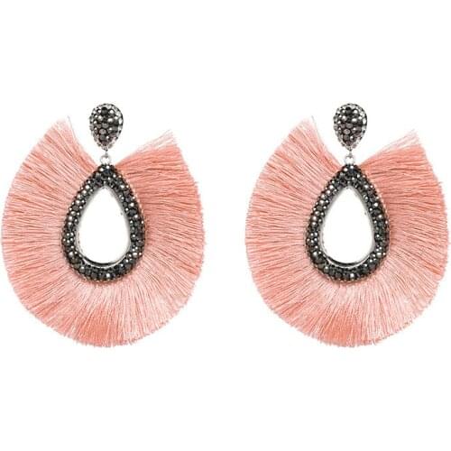 Big Exaggerated Rhinestone Women Drop Earrings 8 Colors Water Drop Thread Ethnic 2020 Fashion Women Ear Jewelry pendientes ET733