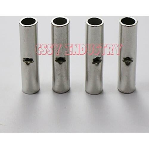 50PCS BN0.5 1.25 2 3.5 5.5 8 14 22 38 nakedIntermediate Joint Copper Connection Pipe Connected to Terminal for 26-2AWG Wire