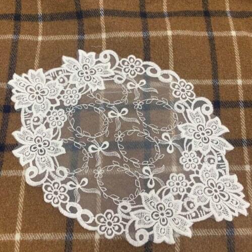 Modern Lace oval Embroidery drink table place mat wedding pad Cloth placemat cup mug Christmas gift coaster dining doily kitchen