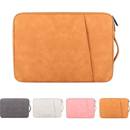 New PU Leather Laptop Bag For Macbook Air Pro Dell Asus HP Acer Handbag 13 14 15 15.6 inch Notebook Sleeve Women Computer Case