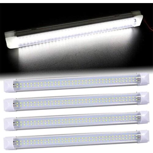 2-85V 72 LED Car Interior White Strip Light Bar Car Interior Lamp with On/Off Switch for Lorry Truck Caravan Car Camper Boat