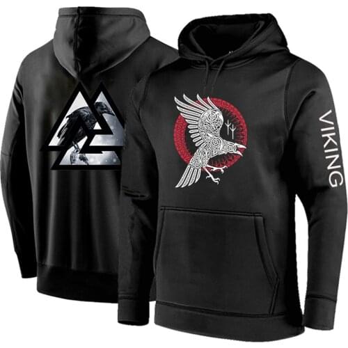 Unisex Spring Autumn Viking legend Ragnars Raven Hoodies ize Pullover Fleece Fashion Coats College Cotton Sweatshirt Top