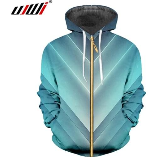 UJWI New Casual Long Sleeve Striped Mens Zip Hoodies 3D Printed Harajuku Loose Zipper Coat Wholesale Large Size 5XL
