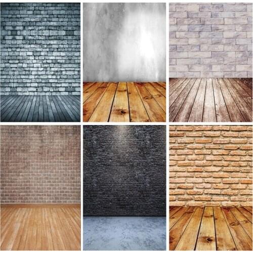 Vinyl Custom Wood Board Floor Brick Wall Photography Backdrops Props Vintage Photo Studio Background 201028ZQS-03