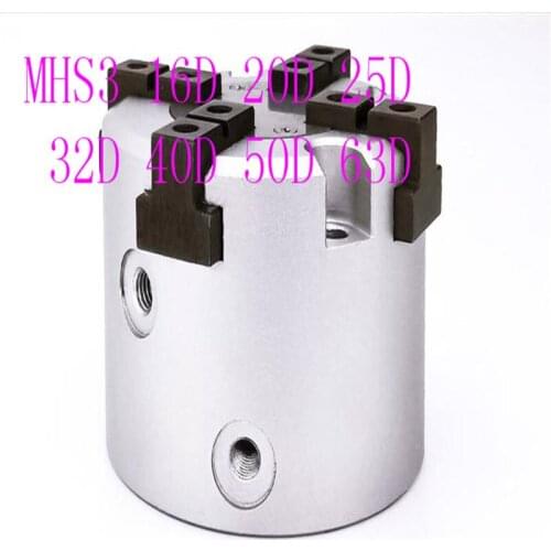 MHS3 16D 20D 25D 32D 40D 50D 63D Parallel Style Air Gripper 2 Finger Rotating Double Act Jaw Cylinder Bore 16-63mm