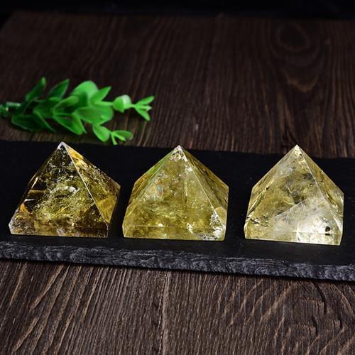 1pcs Natural citrine pyramid gem mineral, suitable for meditation therapy home decoration