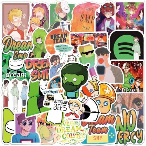 10/30/50/100Pcs Dreamsmp Hot Cute Pvc Graffiti Laptop Decal Home Decor Cool Helmet Kettle Classic Stickers DIY
