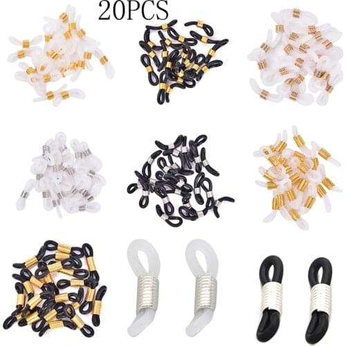 20pcs Ear Hook Eyeglasses Spectacles Chain Glasses Retainer Ends Rope Sunglasses Cord Holder Strap Retainer End Loop Connector