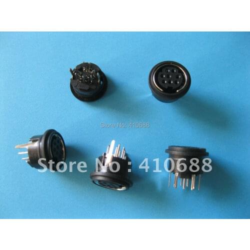 20 Pcs Per Lot Mini 8 Pin Circular DIN Connector Snap and Lock Vertical Mini-DIN Hot Sale High Quality