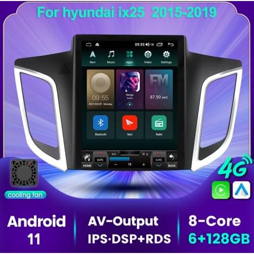 6+128G IPS DSP Android 11 For Hyundai Creta IX25 2015 - 2019 Car Radio Multimedia Video Player Navigation GPS Android No 2din