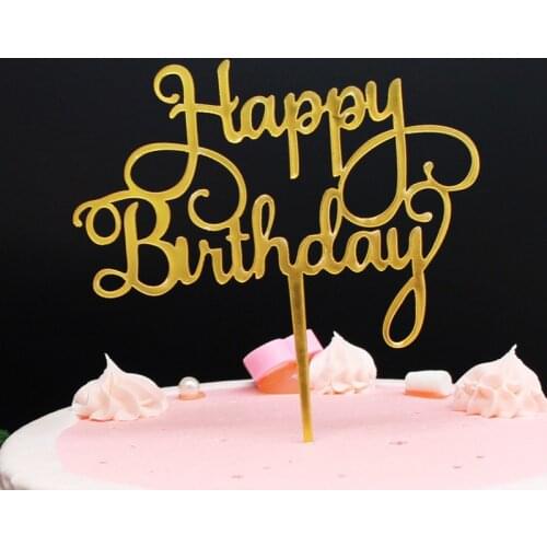 Acrylic Letter Cake Topper Happy Birthday Cake Topper Party Wedding Supplies Happy Birthday Black Cake Decorations Dessert Decor