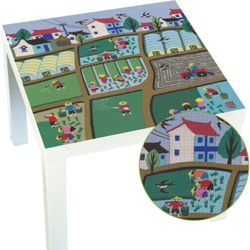 Jinshan Peasant Painting Customized Lack Table Sticker Film Waterproof Oilfield Garden Rice Rural Area
