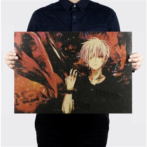 Classic Animation Tokyo Ghoul Movie H Style Poster Retro Kraft Paper Wall Sticker 51.5x36cm Dorm Room Decoration Painting