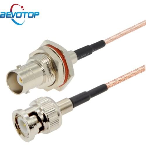 BNC female bulkhead to BNC Male Crimp 50 Ohm RG316 RF Coaxial Jumper cable BNC Pigtail Coax Extension Cable Cord