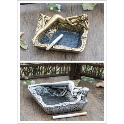 Creative Smoking Resin Ashtray Home Decor Practical Smoking Accessories European Style Beauty Ashtray Ornaments Best Gifts C0201