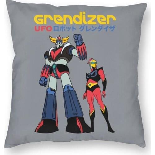 Actarus Grendizer Ufo Robot Square Throw Pillow Case Home Decorative 3D Double-sided Print Goldorak Anime Cushion Cover for Sofa