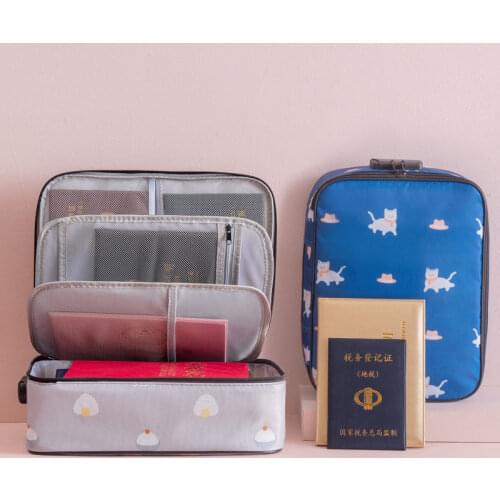 Large Capacity Multi-Layer Document Bags Travel Briefcase Tickets Certificate File Organizer Passport Cards Pouch Accessories
