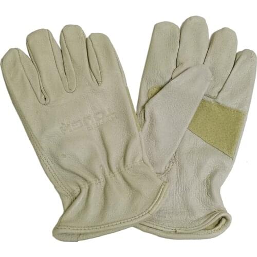 Industry Grade Unlined Beige Pigskin Leather Men Driving Garden Work Safety Work Gloves