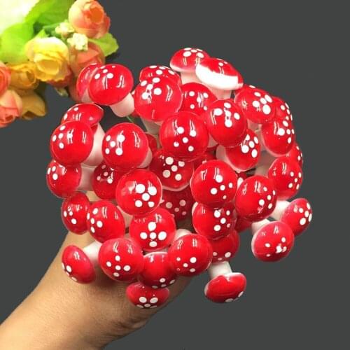 10 Pcs Set Mini Mushroom Miniatures Artificial Garden Fairy Moss Resin Crafts Stakes Craft For Home Decorations supply