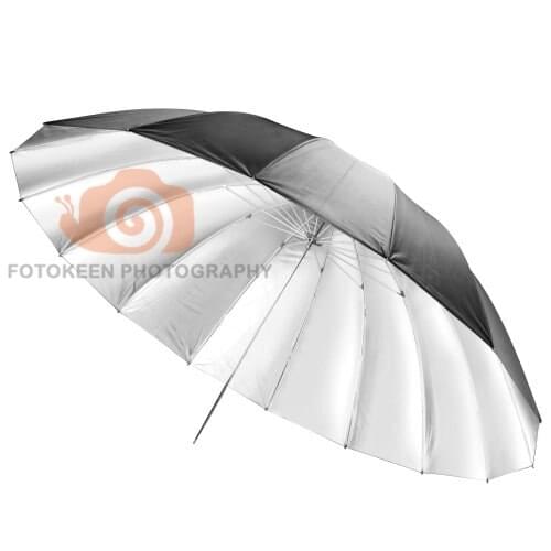 Newest 60 inch large reflective umbrella 16 Fibre Rib Parabolic Black/Silver Reflective Umbrella shipping free