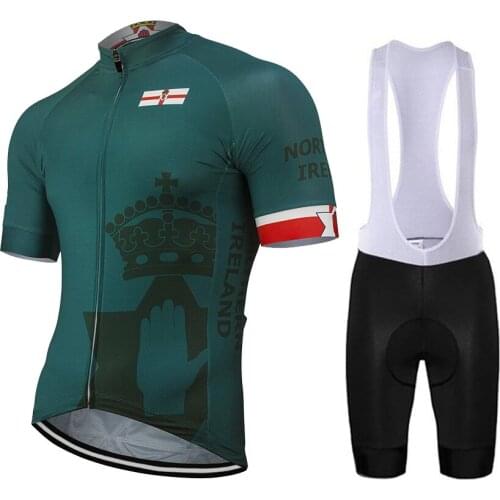 New Team Northern Ireland summer Cycling Jersey Set Bike Team Road Mountain Race Tops Cycling Set Breathable Gel Pad