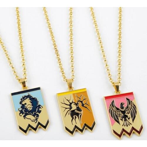 Hot Anime Fire Emblem Choker Necklace Men Women Link Chain Necklaces Lion Deer Eagle Badge Jewelry Gifts Charm Pendant Accessory