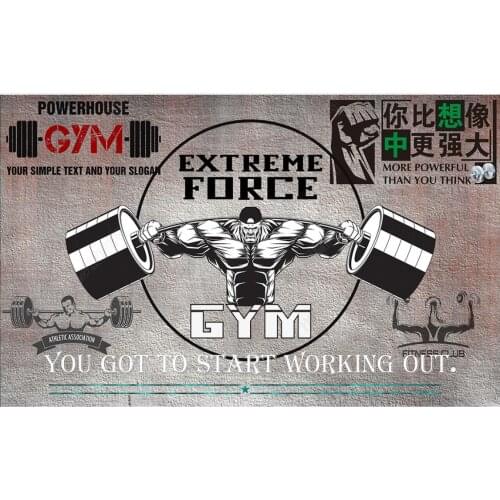 Custom photo wallpaper for walls 3 d Gym mural European retro nostalgic hand-painted cartoon fitness image tooling murals decor