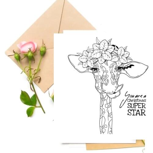 Lovely Giraffe Clear Stamps For DIY Scrapbooking/Card Making Stamps Fun Decoration Supplies
