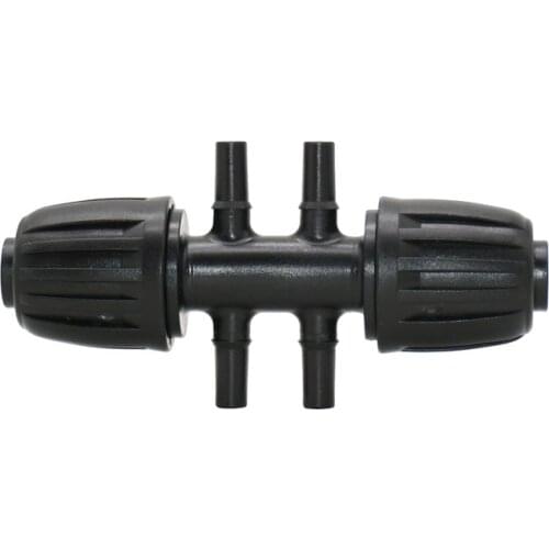 Garden 1/2" to 6mm 4-way Connector water splitter With lock nut irrigation Nozzle connector 1pcs
