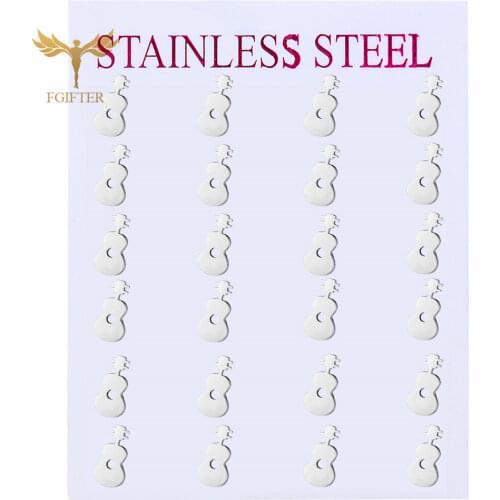 Hot Rock Earrings Cool Guitar Design Stud Earrings Party Music Women Men Silver Stainless Steel Jewelry Accessories Wholesale
