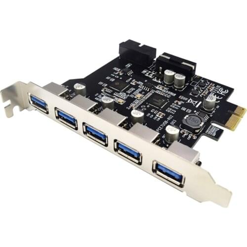 5 Port PCI-E to USB 3.0 HUB PCI Express Expansion Card Adapter 5 Gbps Speed Reliable NEC Chipset For Windows XP/ Vista/Win7/8/10