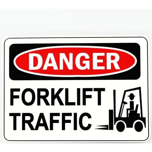 Forklift Dangerous Traffic Warning Car Sticker PVC Personalized Fashion Auto Window Exquisite Applique Waterproof Decoration