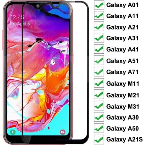 Tempered Glass For Samsung Galaxy A01 A11 A21 A31 A41 A51 A71 Screen Protector Glass A21S M11 M21 M31 A30 A50 Protective Glass