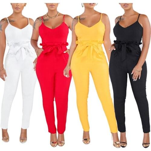 Womens Rompers Jumpsuit Sleeveless Halter Playsuit Slim Siamese Trousers