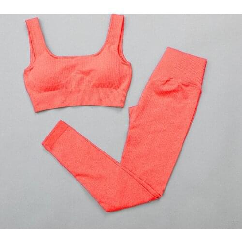 Women Yoga Set Athletic Wear Gym Workout Clothes Fitness Padded Bra High Waist Seamless Sport Leggings Sport Suit