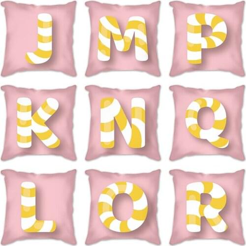 1Piece Cushion Cover Cotton Linen Pillowcase 26 English letters 45x45cm For Sofa Chair Pillow Cover Home Decor Square Cojines