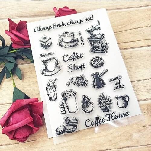 11*16cm Coffee for dessert Transparent Clear Stamps / Silicone Seals Roller Stamp for DIY scrapbooking photo album/Card Making