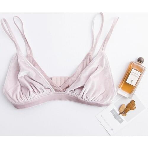 2019 Spring Nature Silk+Velvet Sexy Bra Double Shoulder Strap Female Slim Bra Romantic Elegant Soft Underwear Everyday Bralette