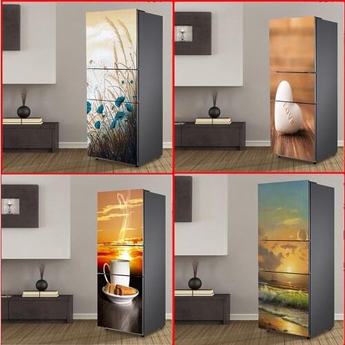 3D Self Adhesive Decorative Film Door Vinyl Fridge Cover Stickers Refrigerator Pvc Wallpaper
