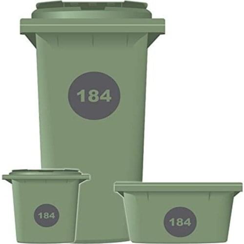 4X Personalised Printed Wheelie Bin Number Stickers House Number And Street Name Style Multiple Colors