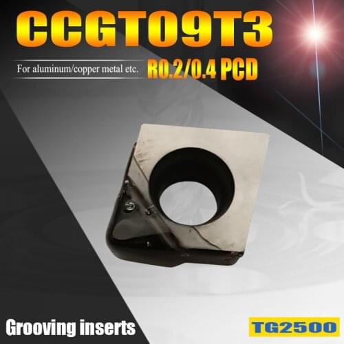 CCGT09T302 turning tools diamond inserts CCGT09T304 PCD CNC tools turning cutter insert for Aluminum,copper,Zinc alloy finishing